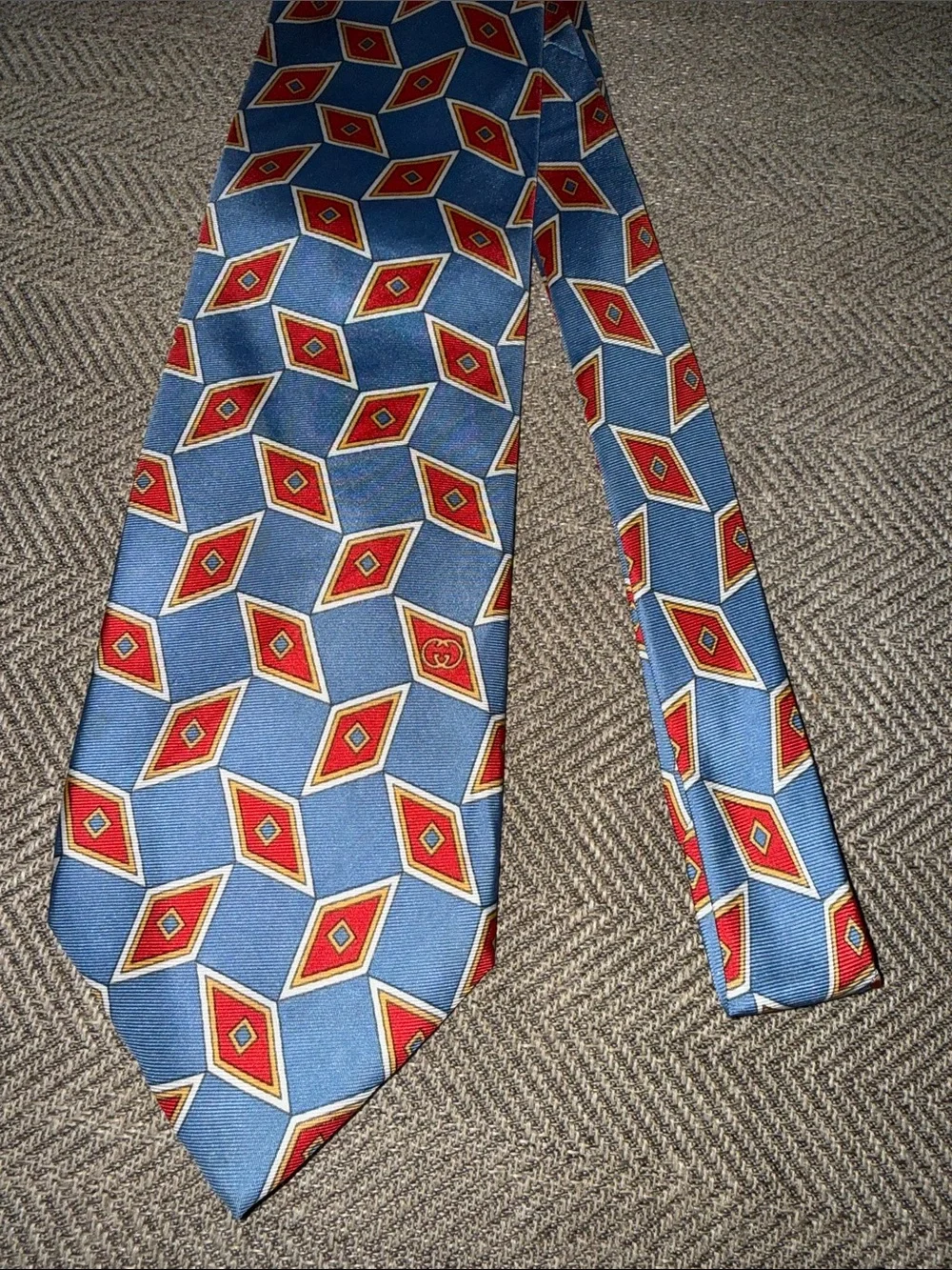 Gucci Blue 100% Silk Tie